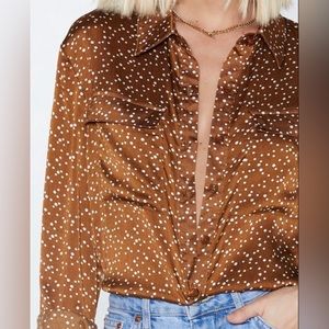 Nasty Gal Polka Dot Blouse